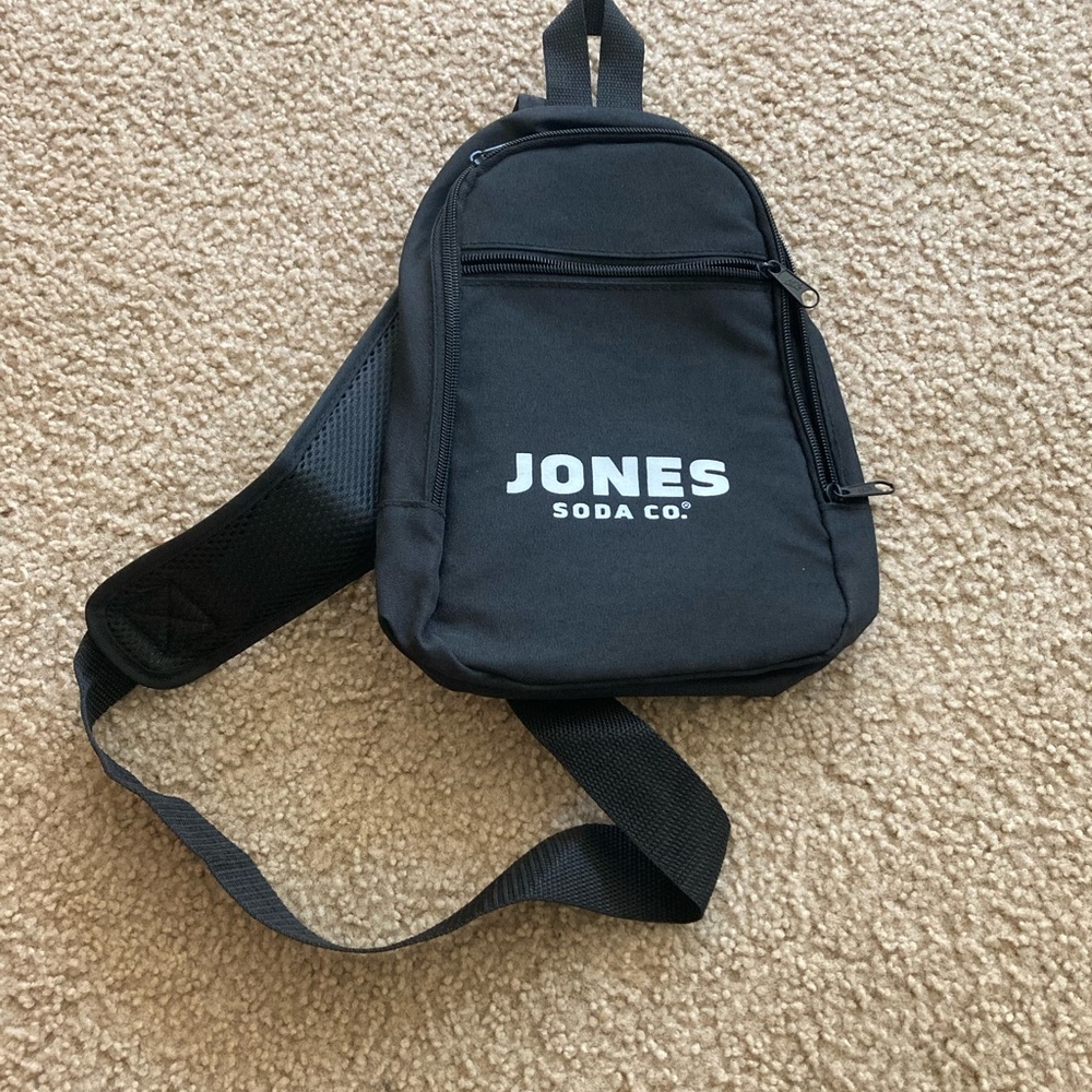 Jones Soda 12" Mini One-Strap Backpack, Black/White
